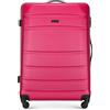 WITTCHEN Valigia grande trolley da viaggio check-in guscio rigido ABS con 4 ruote piroettanti chiusura a combinazione maniglia telescopica Globe Line Rosa Ryanair/ITA Airways