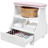 NadineDutol Allargare poggiapiedi | Beauty Salon Rolling Trolley | Pedicure Sgabello | Poggiapiedi manicure tavolo con 4 ruote e 1 cassetto, pediluvio Spa Portable Trolley Cart per pediluvi (rosa)