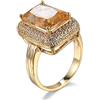 Banemi Anelli Ragazza Anello Donna Oro Con Zircone Arancione Anello Antiruggine Regalo Moglie Anello 12