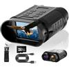 AuraCam 4K Binocolo Visione Notturna, con Batteria Ricaricabile da 2500mAh Visione Notturna 8X Digitale Zoom 7-Livelli Infrarossi 2.4 TFT LCD Vista 300M Visore Notturno Binocolo Con Scheda 32GB