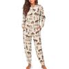 Generisch Pigiama da donna in stile rustico western - Set pigiama in due pezzi con stampa a cavallo e cowboy allover | Accogliente tuta lounge per gli appassionati di equitazione e western, L