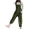 Cexiakong Salopette da donna, oversize, pantaloni da lavoro, pantaloni lunghi e larghi, con spalline regolabili e tasche, alla moda, tinta unita, per il tempo libero, O rosso., L