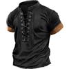 Duohropke T-Shirt da Uomo per il Medioevo Retro con Allacciatura Henley Camicia con Scollo a V a Maniche Corte Vintage Casual T-Shirt Estivo Outdoor Regular Fit Maglietta da Allenamento, verde, XL