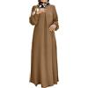 Generisch Abaya Abito da donna musulmano, elegante, da preghiera, taglie grandi, islamico, maxi abito arabo, ramadan, hijab, a maniche lunghe, girocollo, caftano, abbigliamento da preghiera Namaz Elbisesi Kadin