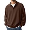Generisch Camicia in velluto a coste da uomo, elegante, a maniche lunghe, con bottoni, in pile, invernale, a maniche lunghe, morbida, casual, semplicità, tinta unita, O marrone, M
