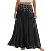 Generisch Gonna lunga da donna, plissettata, elasticizzata, a vita alta, maxi gonna a trapezio, in chiffon, a vita alta, elegante, con coulisse, per feste di nozze e cene di gala, O kaki, M