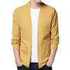 Generisch Cardigan da uomo tinta unita Cardigan maglione sottile tasche maglione maglione a maglia fine basic cardigan leggero maglione invernale con cerniera felpe a maglia, giallo., M