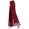 Generisch, pantaloni estivi da donna in chiffon leggero, con vita elastica, pantaloni a palazzo, pantaloni ampi, pantaloni a zampa, pantaloni da cocktail, pantaloni da cerimonia, pantaloni casual