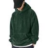 Duohropke Felpa con cappuccio da uomo in pelliccia di orsacchiotto, in pile, per attività all'aperto, casual, con cappuccio, oversize, con tasche, maglione invernale, verde, M