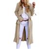 Generisch Mantello da Donna Elegante Trenchcoat Giacca Classica da Transizione Leggera Mantello di Primavera alla Moda Mantello da Transizione Lungo Tinta Unita Capispalla Casual Windbreaker Vestibilità Sciolta