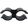 Supertool Morsetti per tubi a doppia porta, confezione da 10 pezzi, 24 mm, in plastica PVC nera, collegamento per magazzini, supermercati, clip di collegamento