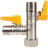 Mulcort Valvola di deviazione per braccio doccia in ottone, G1/2 pollici, valvola di deviazione per doccia, RV a 3 vie, valvola universale a T per bagno, WC, cucina