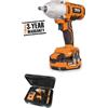 BETA 1984/K600 - Kit Avvitatore a Impulsi Reversibile 20V Brushless 600 Nm con Attacco 1/2, 2 Batterie 4Ah + 1 da 2Ah e Caricatore Rapido in Valigetta