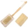 SOPOTUTU Spazzola da bagno esfoliante per il corpo in luffa con manico lungo in luffa con foro per appendere la schiena per la pulizia e il massaggio della pelle, 41 cm