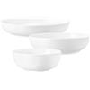 Seltmann Weiden Terra Foodbowl Set di 3 piatti da portata in porcellana, 20 cm, 25 cm e 28 cm, con rilievo a spirale, lavabili in lavastoviglie e microonde, colore: bianco