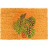 Relaxdays Zerbino Relaxdays in fibra di cocco, Monstera, 60x40 cm, antiscivolo, resistente, interno/esterno, naturale