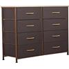 BAKAJI Cassettiera Comodino 8 Cassetti Ripiani Capiente Comodo Vasto Versatile Casa Mobile Mobiletto Resistente Tessuto Multicolor Robusto Arredamento Salvaspazio Dimensioni 96x81x30cm (Marrone)
