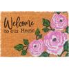 Relaxdays Zerbino Relaxdays in cocco, Welcome, 60x40 cm, antiscivolo, resistente alle intemperie, interno/esterno, multicolore