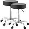 VEVOR Sgabelli con Ruote, Set da 2 Sedili Portata Massima 226,8 kg, Altezza Regolabile, Ergonomico Imbottito in Similpelle PU, Rotondo Girevole a 360° con Ruote, Colore Nero, per Salone Spa Clinica