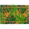 Relaxdays Zerbino Relaxdays cocco Monstera, 60x40 cm, antiscivolo, fondo PVC, resistente intemperie, interno/esterno, naturale