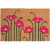 Relaxdays zerbino in cocco con papaveri, 60x40 cm, antiscivolo, resistente alle intemperie, interno/esterno multicolore