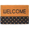 Relaxdays zerbino in fibra di cocco Welcome 60x40 cm, antiscivolo, resistente intemperie, interno/esterno, multicolore