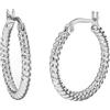 Bjt408 Orecchini Hoop/Cristalli Bianchi 25Mm Stainless Steel