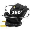 KidsZone Seggiolino Auto 0-36 kg Isofix Girevole 40-150 cm i-Size