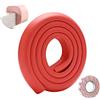 SONARIN Paraspigoli Bambini Angolari Gomma,Protezioni per Bordi,2 m / 6,6 piedi Protezioni per bordi da tavolo per mobili a forma di L con nastro adesivo,Protezione per Bambini(Rosso)