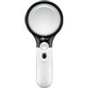Goobay 41255 Lente d'ingrandimento da lettura illuminata - Lente d'ingrandimento leggera con luce LED - Alta chiarezza - Lente d'ingrandimento senza distorsione con ingrandimento 2x e 12x - Lente