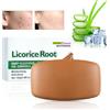 CENMOO Sapone sbiancante per la pelle - Radice di liquirizia idratante fatto mano - Pulitore viso per pelli sensibili, mirato contro la pelle opaca, peeling delicato, scrub per il corpo per cenmoo