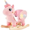 FUNLIO Unicorn Cavallo a Dondolo per Bambini, Unicorno Fatato Rosa per Bambin...
