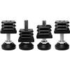 cyclingcolors 4x Piedi regolabile tappo plastica piedino piede quadro tubi sedia mobili nero quadrata, 20mm x 20mm