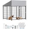 VEVOR Canile Grandi Dimensioni 1,12x1,15x1,25m con Serratura di Sicurezza, Recinto Cani da Esterno con Copertura Impermeabile Anti UV, Gabbia Animali Domestici Resistente Cuccia Cani di Grossa Taglia