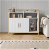 Garvee Mobiletto copri lettiera per gatti in legno moderno - Armadietto con ripiani portaoggetti, fori di ventilazione e ingresso laterale - Nasconde la lettiera e funge da cuccia - Colore: Bianco