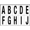 Cartelli Segnalatori Lettere adesive da A a J - in PVC - 56 x 99 mm - 10 et/fg - 1 foglio - nero/bianco conf. 10 pz - G01605