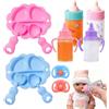 gifyym Set Pappa Bambola Gioco Di Ruolo - Biberon Magico Con Liquido Scomparsa, Ciuccio & Stoviglie 12 Pezzi Per Bambola Bebè, Giocattolo Creativo Per Bambini, Materiale ABS, 260g
