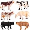 AENIMELY Mini Mucca Figurine Set Realistico Solido Plastica Bestiame Fattoria Figuriness Giocattoli Educativi, Cake Toppers, Regali per i Bambini
