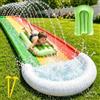 CHANCCI Scivolo Acquatico da 4,8 m,con 3 Bodyboard Inclusi, Scivolo per Prato con irrigatore Integrato per Giochi da Giardino per Bambini e Adulti,Divertimento Acquatico in Cortile,Estate, all'aperto