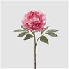 EDG - Enzo de Gasperi Ramo Peonia Royal Rosa Artificiale con Foglie, Fiore Finto Realistico H57 cm