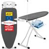 Bartnelli Asse da stiro professionale extra larga 19 x 48 con poggia ferro, supporto per cavo, ripiano e copertura resistente al calore a 4 strati e cuscinetto