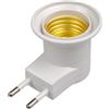 mophrati Presa LED Camera da letto Corridoio Adattatore luce bagno Convertitore portalampada ABS E27 con interruttore on/off Spina europea per ufficio