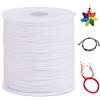 LEREATI 0.8mm Filo Nylon per Braccialetti, 100m Cordoncino per Braccialetti Coda di Topo Cordoncino Natalizio, Macrame Corda per Collane Perline Gioielli Fai da Te (Bianco)