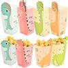 DIIOOMIEEU 12 scatole di dinosauri secchi di carta per cartoni animati sacchetti per biscotti scatole per film notte festa di compleanno
