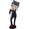 Middle-England Betty Boop - Statua decorativa in polystone dipinta a mano con giacca nera con finiture rosse, stivali rossi e cappello, 33 cm