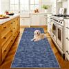 AYHSMNOU Tappeto Corridoio Lungo Tappeto Passatoia Cucina 120 x 400cm Tappeto Runner Cucina Antiscivolo Lavabile Tappeto Ingresso Interno Moderno per Cucina Lavanderie Camera da Letto Soggiorno Blu