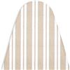 Encasa XO Copriasse da Stiro di Ricambio con Imbottitura Extra Spessa, Elasticizzata, (Per Assi Standard Larghe (135x45 cm) Riflettente al Calore, Antiscottatura, Robusto - Franca Righe Beige