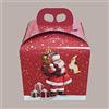 Lucgel Scatola Astuccio Porta Panettoncino in Carta Rosso Grafica Babbo Natale 100x100H100mm - 20 pezzi -