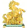 TECKZOON Capodanno cinese 2026 figura decorativa anno del cavallo del fuoco, statua di cavallo rosso fortunato in resina, ornamento Feng Shui per la casa e la decorazione degli alberi, ornamento cavallo dorato
