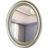 Generic Specchio da bagno ovale sopra il lavandino con cornice in PU, elegante specchio da parete da appendere per veranda e decorazione interna